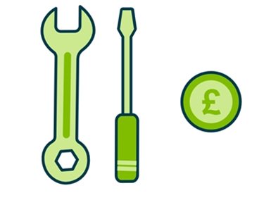 Spanner and screwdriver icon alongside a pound sign