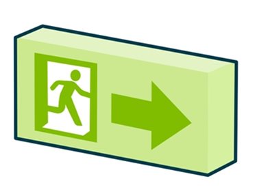 Icon showing emergency lighting sign